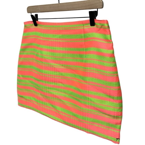 TRINA TURK NWT Size 10 High Rise Rico Striped Jacquard Mini Skirt Pink/Green - Picture 7 of 16
